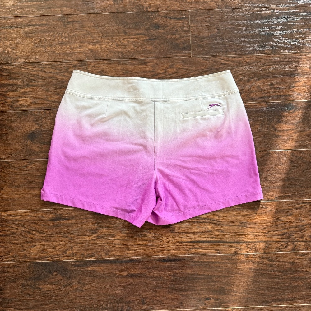 Slazenger Golf Shorts Womens Size 10 Ombre Purple White 5” Inseam - Picture 2 of 7